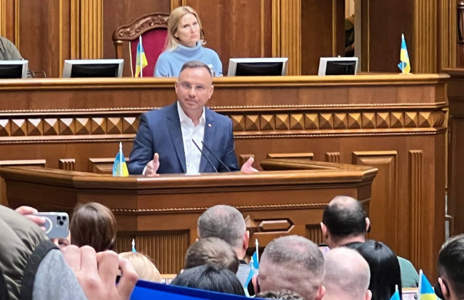 Дуда згадав про випадок з голосуванням на Євробаченні під час промови у Верховній Раді