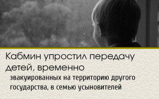 Кабмин упростил передачу детей, временно эвакуированных на территорию другого государства, в семью усыновителей