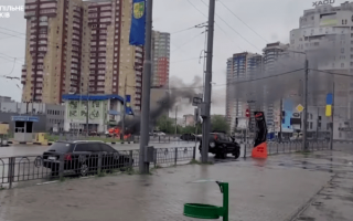 Появилось видео момента обстрела Харькова