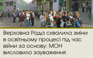 Верховна Рада схвалила зміни в освітньому процесі під час війни за основу: МОН висловило зауваження