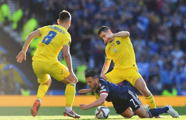 Сборная Украины победила Шотландию и вышла в финал отбора на ЧМ-2022