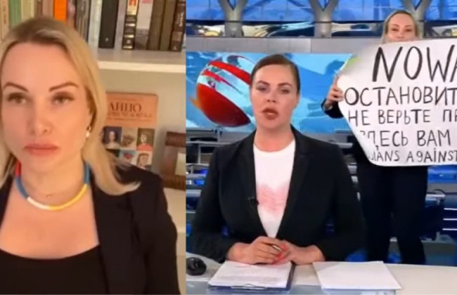 Марина Овсянникова, которая вышла с антивоенным плакатом на росТВ, попала в базу «Миротворца»