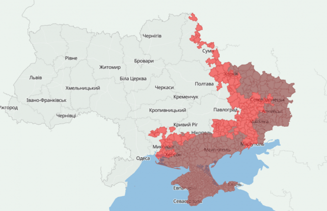 Изменился перечень временно оккупированных территорий: карта