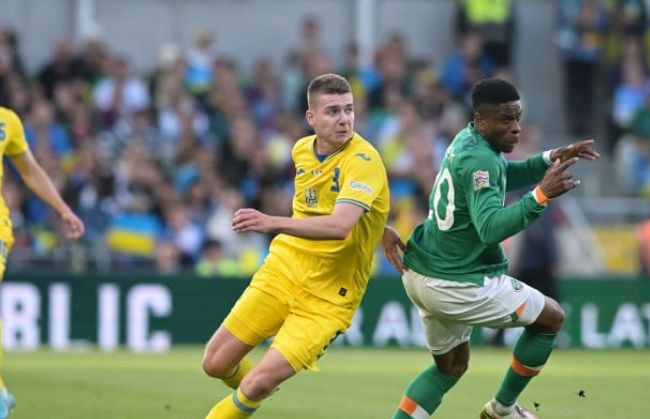 Сборная Украины победила Ирландию в матче Лиги наций