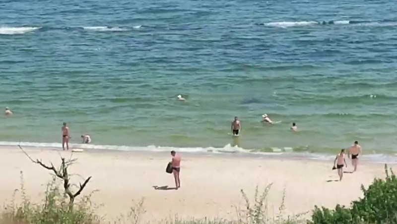 В Одессе на пляжах люди загорают и купаются невзирая на большую опасность, видео