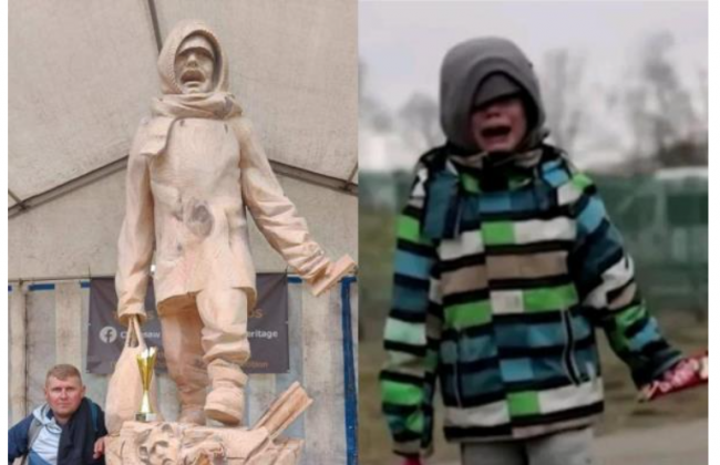 Статуя плачущего украинского мальчика победила на конкурсе в Лондоне: деньги скульптор передал ВСУ