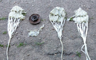 В Харківській області ворог застосував снаряди на парашутах: фото