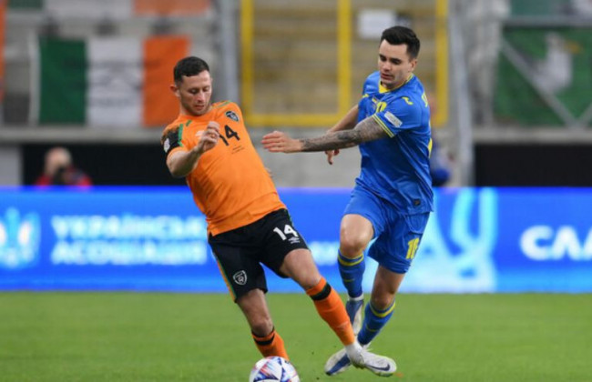 Сборная Украины сыграла вничью с Ирландией в матче Лиги наций