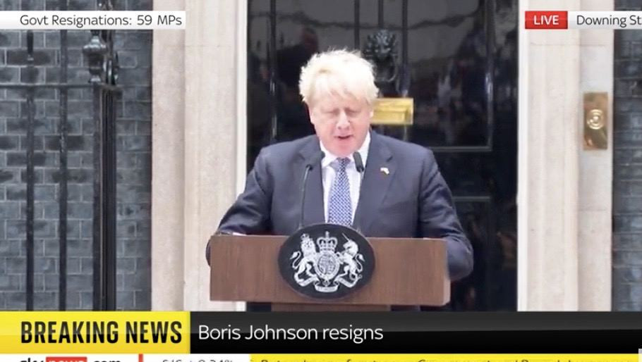 Джонсон уходит с постов премьер-министра и лидера консервативной партии - он сделал заявление