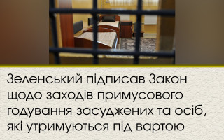 Зеленський підписав Закон щодо заходів примусового годування засуджених та осіб, які утримуються під вартою