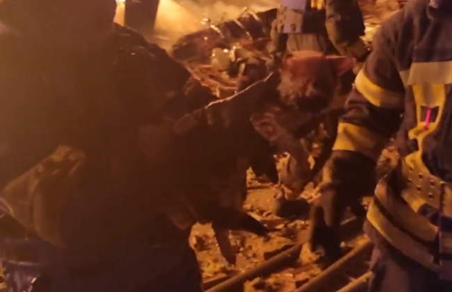 Важливе кожне життя: у Харкові врятували кошеня під час ліквідації пожежі, що сталася внаслідок ракетного удару, відео