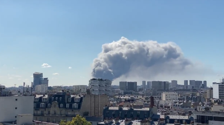 В Париже на крупнейшем в мире оптовом продовольственном рынке вспыхнул пожар, видео
