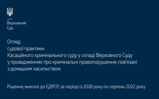 Провадження про кримінальні правопорушення, пов’язані з домашнім насильством: огляд практики ККС ВС