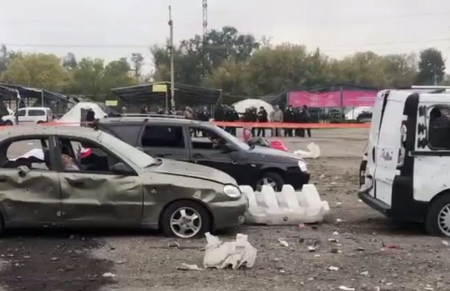 Появилось видео с места обстрела оккупантами колонны с гражданскими в Запорожье