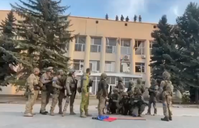 Український прапор уже в Лимані, відео