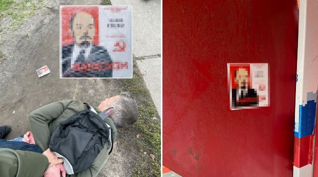 В Киеве мужчина распространял листовки с коммунистической символикой: ему сообщили о подозрении