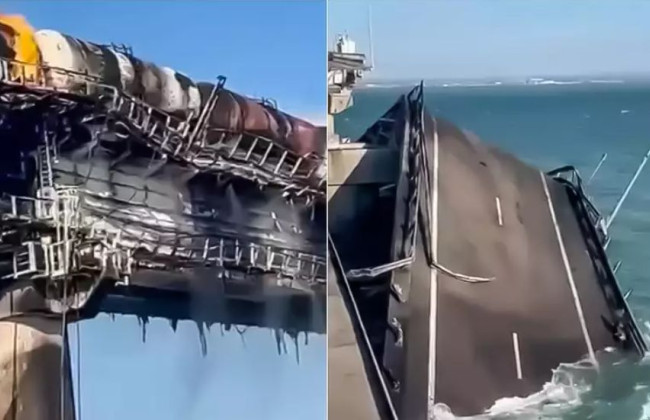 Вибух на Кримському мосту потрапив на камери відеоспостереження