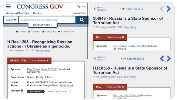 У Конгрес США внесли законопроекти про визнання росії державою-спонсором тероризму