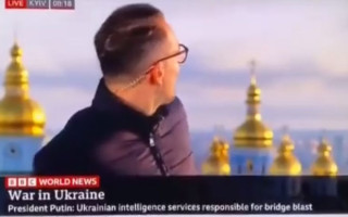 Взрыв в Киеве попал в прямой эфир телеканала BBC