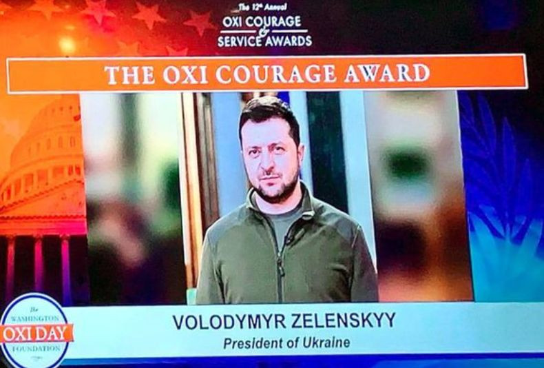 Смелость украинского народа была отмечена наградой Oxi Courage Award, — Зеленский