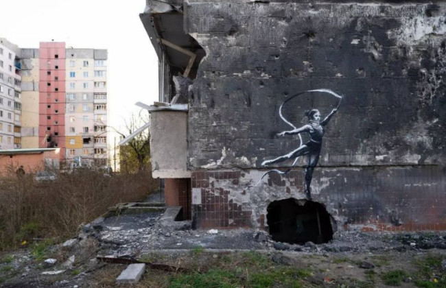 Художник-аноним Бэнкси подтвердил создание семи граффити в Украине: фото