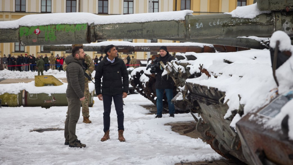 Зеленський пройшовся засніженим Києвом з прем'єр-міністром Великобританії, відео