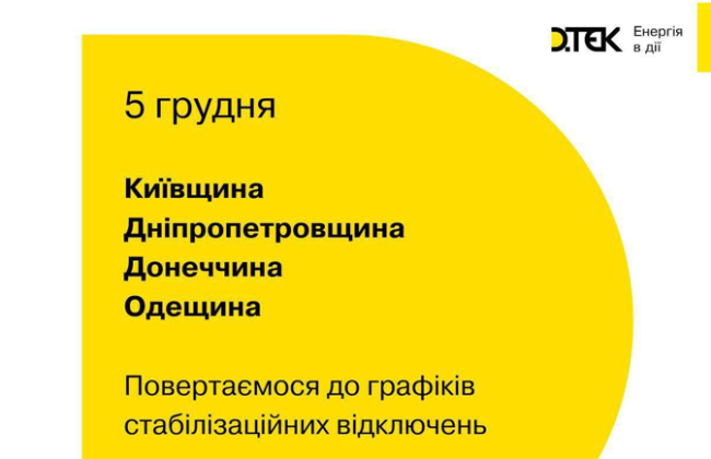 Одещина та ще три області повертаються до стабілізаційних відключень – графіки