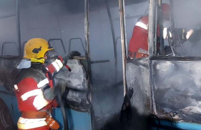 На трасі Київ-Чоп загорівся рейсовий автобус, фото