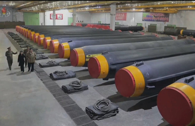 Ким Чен Ын провел осмотр склада с баллистическими ракетами вместе дочерью, фото