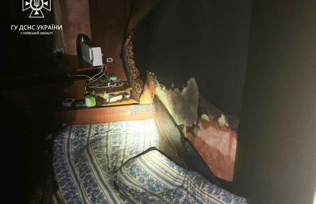 На Киевщине вспыхнул пожар в квартире из-за электропростынь: фото