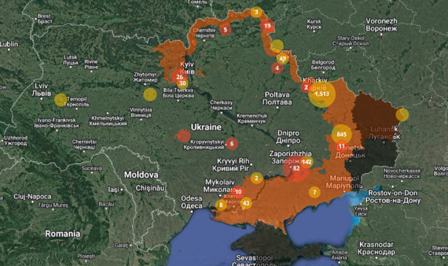 В Украине создали интерактивную карту заминированных территорий