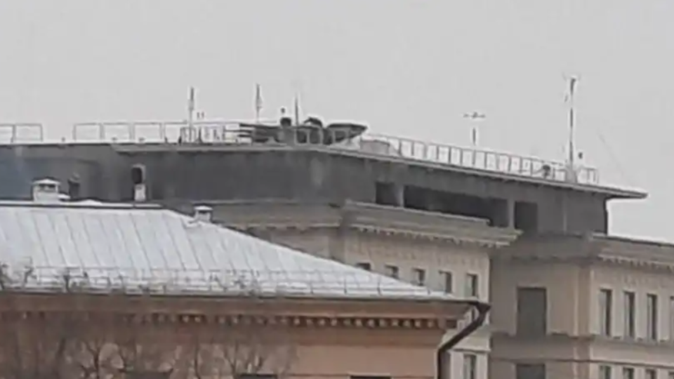 На здании МВД в Москве появился комплекс ПВО «Панцирь-С1», фото
