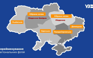 Дві регіональні філії Укрзалізниці перейменують