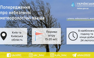 У Києві та області очікуються сильні пориви вітру до кінця доби