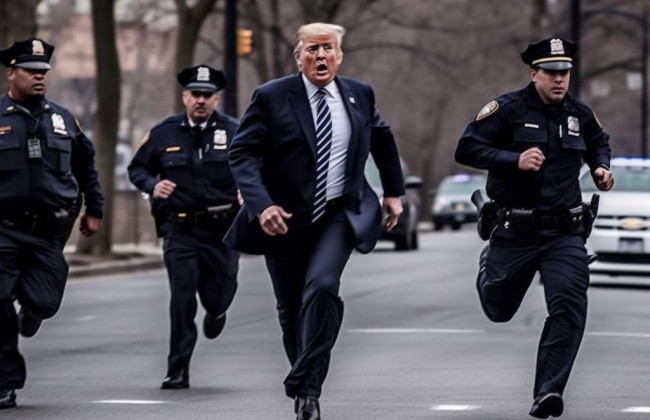 Штучний інтелект створив зображення ймовірного затримання експрезидента США Трампа правоохоронцями, фото