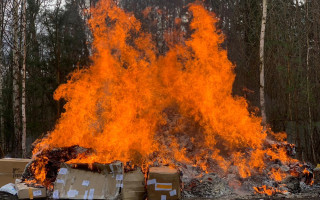 На Житомирщине полицейские сожгли наркотиков на более чем 2 млн гривен, видео и фото