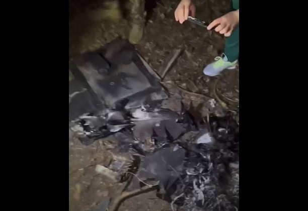 В Киевской области обнаружили обломки сбитого дрона, видео