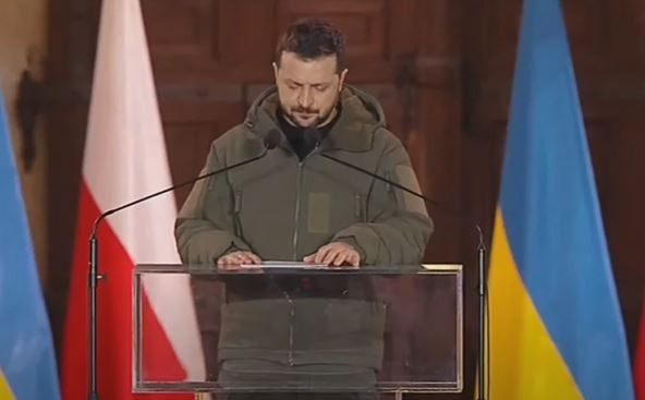 Зеленський у Польщі звертається до України та світу, трансляція