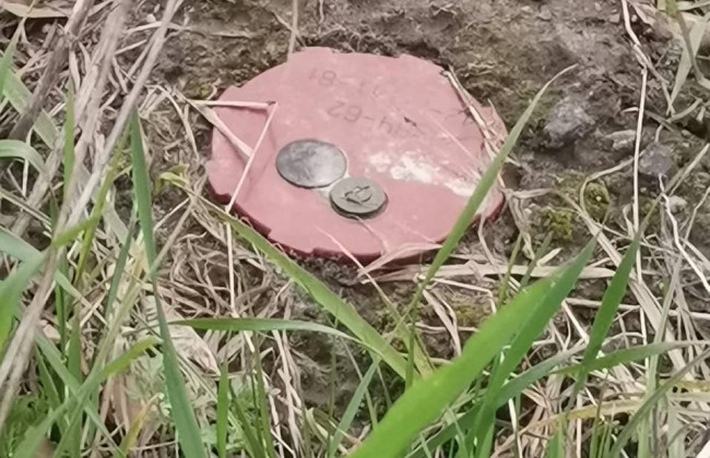 В Киевской области на обочине дороги обнаружили противотанковую мину рф