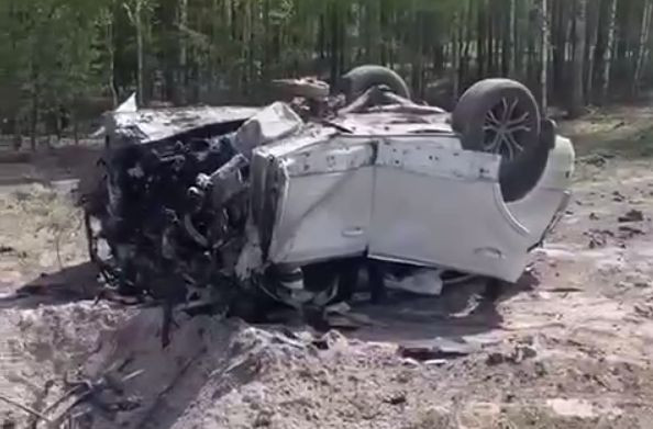 Розірване авто: з’явилося відео з місця підриву російського пропагандиста Прилєпіна