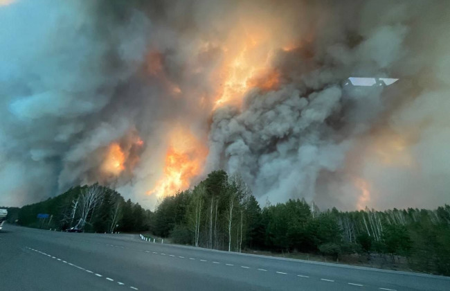 Курганскую, Тюменскую и Свердловскую области рф охватили масштабные пожары, видео