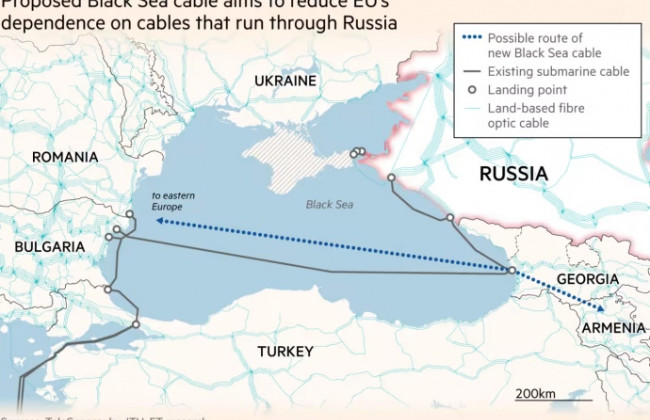 ЕС планирует проложить подводный интернет через Черное море к Кавказу