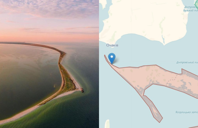 Кинбурнская коса временно стала островом из-за подтопления