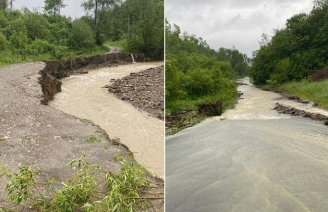 Непогода на Львовщине: произошел оползень, разрушены дороги и повреждены мосты