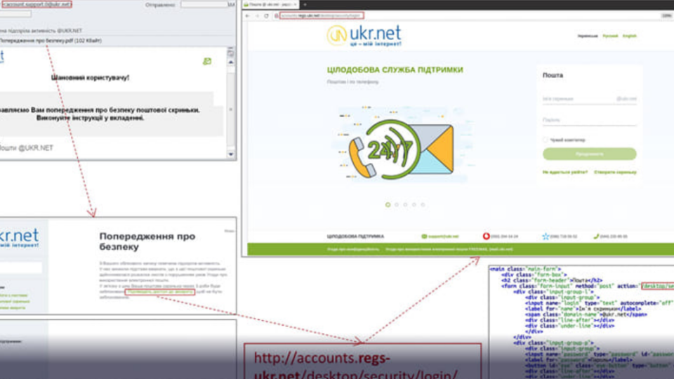 Злоумышленники пытаются получить доступ к почтовым ящикам пользователей UKR.NET, отправляя фишинговые письма