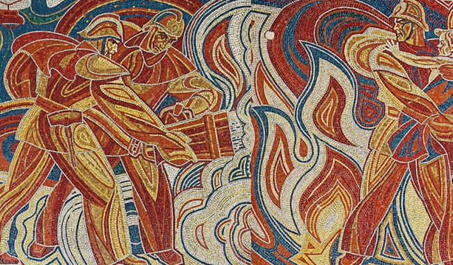 У Києві на ВДНГ знищили мозаїчне панно, яке було присвячене рятувальникам