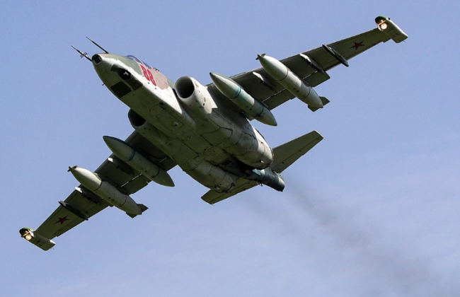 У рф розбився штурмовик Су-25, відео