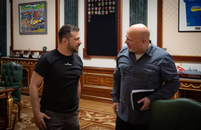 Володимир Зеленський зустрівся з прокурором МКС Карімом Ханом, фото