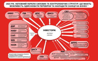 В Україні одного підприємця можуть перевіряти і карати 80 контролюючих структур, інфографіка