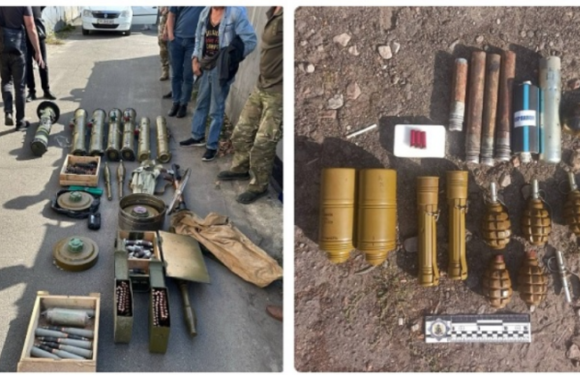 У Києві у чоловіка у квартирі та гаражі виявили схрон зброї та боєприпасів, фото